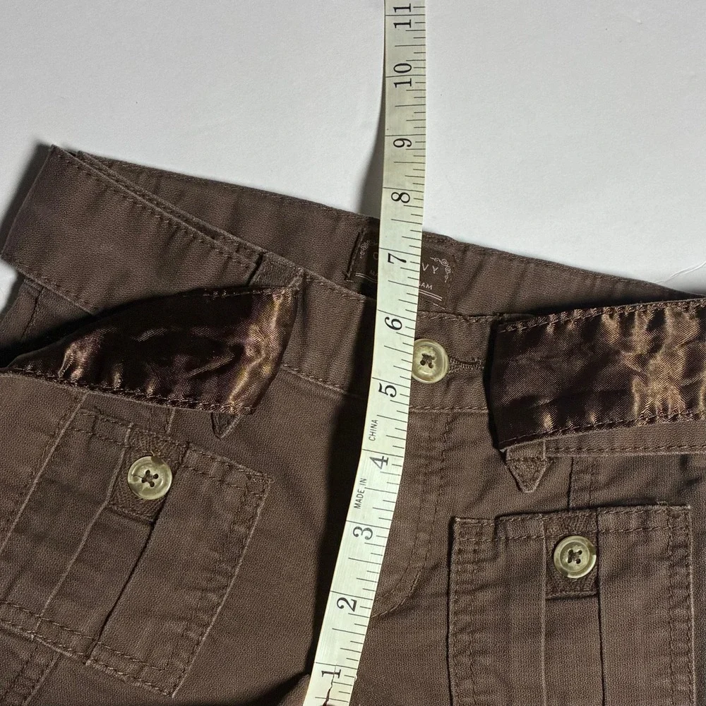 Old Navy Toddler Girls Brown Cargo Pants Size 4T Cotton Twill Satin Tie Waist